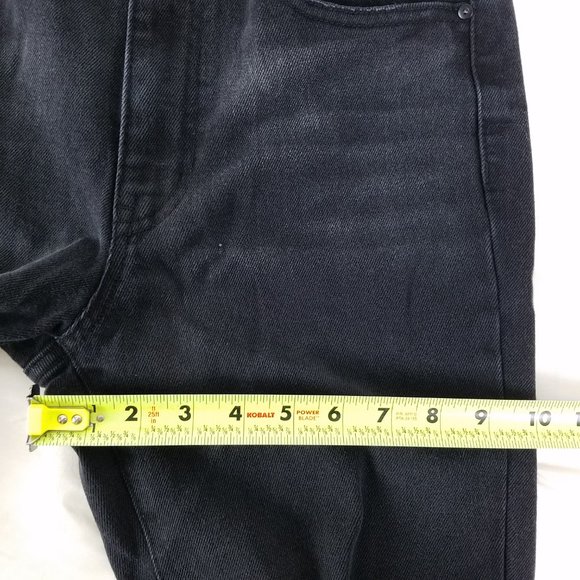 No Boundaries Jeans Juniors Size 7 High Rise Slim Straight Destroyed Black Denim - Picture 5 of 14